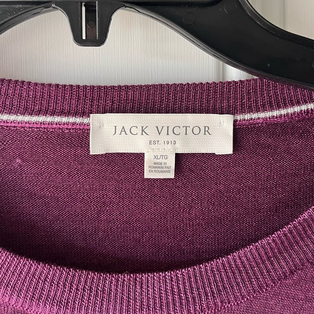 Jack Victor Plum Murray Virgin Wool Long Sleeve Crewneck Sweater Men’s XL New - Picture 4 of 10
